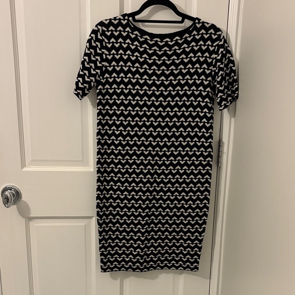 Joe Fresh Black and White Geometric Midi Dress